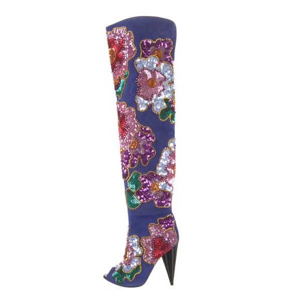 TOM FORD Floral Print Boots - Picture 1 of 5
